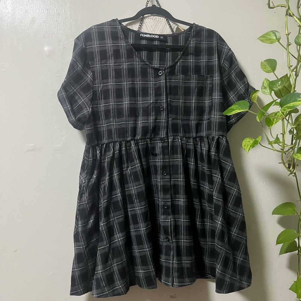 Plaid Baby Doll dress Foxblood